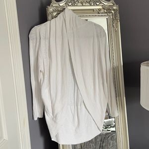 Will Smith white open front cardigan low back